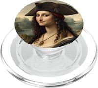 Ritratto pirata ispirato alla Monna Lisa con cappello stile tricorno PopSockets PopGrip per MagSafe