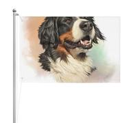 Ritratto realistico del cane da montagna bernese Berner,Bandiera da giardino, bandiera decorativa da cortile, bandiera bifacciale, 2x3 piedi, per esterni e interni