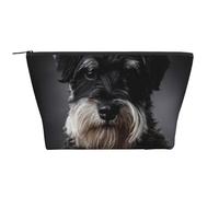 Ritratto Schnauzer grigio scuro, Borsa da toilette Borsa per trucco Borsa per cosmetici Borsa da toilette da viaggio portatile