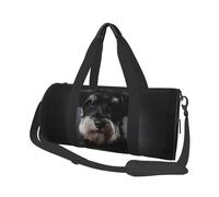 Ritratto Schnauzer grigio scuro, Borsone da viaggio di grande capacità Borsa rotonda Borsa da viaggio sportiva Borsa da viaggio Borsa da fitness