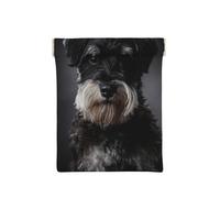 Ritratto Schnauzer grigio scuro, Spremere il portafoglio superiore da donna Borsa portaoggetti Piccola portamonete Portamonete