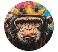 Ritratto Scimmia Puzzle per Adulti Puzzle 1000 Pezzi Rotondo Carta Stile Graffiti
