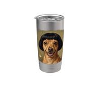 Ritratto sorridente di taglio di capelli di Bob di cane divertente Bicchiere termico in acciaio inox doppia parete