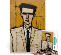 Ritratto stilizzato di un uomo in abito - Puzzle da 1000 pezzi per adulti - Regalo - Gioco di logica fine - Tempo libero - Bordo pulito - Regalo delizioso 50x75cm