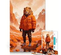 Ritratto surreale di leone umano - Puzzle da 1000 pezzi per adulti - Gioco di puzzle per stimolare la mente - Divertimento in casa - Bordo preciso - Oggetto da collezione 50x75cm