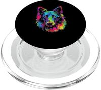 Ritratto variopinto dell'amante del cane da pastore belga di PopSockets PopGrip per MagSafe