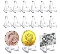 Ritte 15 Pezzi Supporto per Cavalletto Trasparente, Cavalletti in Plastica, Acrilico Supporto Mini Display, Supporto per Display Multifunzionale Trasparent per Visualizzazione Monete, Medaglie