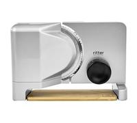 ritter classico 5 Affettatrice elettrica per tutti gli usi e affettapane in metallo con motore ECO, Made in Germany, argento metallizzato