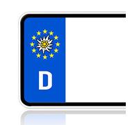 Ritter MediDesign, 2 adesivi per targa, motivo stella alpina, resistenti agli autolavaggi, resistenti ai raggi UV