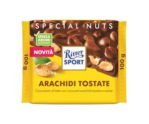 RITTER SPORT Arachidi Tostate, Cioccolato al Latte, 100 g