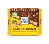 RITTER SPORT Arachidi Tostate, Cioccolato al Latte, 100 g | Con croccanti Arachidi Tostate e Salate