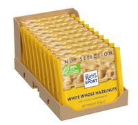 RITTER SPORT Bianco Nocciole Intere, Tavoletta di Cioccolato Bianco Con Nocciole Intere e Riso Soffiato, Cacao 100% Certificato Sostenibile, 10 Pezzi da 100 g