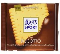 Ritter Sport Biscotto Tavoletta Cioccolato al Latte Con Crema al Cacao e Biscotto al Burro, 100g