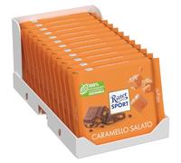 Ritter Sport Caramello Salato, Tavoletta di Cioccolato al Latte con Burro e Caramello Salato Croccante in Pezzi, Cacao 100% Certificato Sostenibile, 12 Pezzi da 100 g