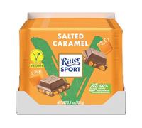 Ritter Sport Caramello Salato Vegan, Tavoletta di Cioccolato con Farina di Mandorle e Caramello Salato, Cacao 100% Certificato Sostenibile, 11 Pezzi da 100 g