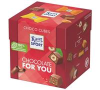 Ritter Sport Choco Cube, 22 Cioccolatini al Latte Ripieni di Caramello Salato e Croccante, Cacao 100% Certificato Sostenibile, 176 g