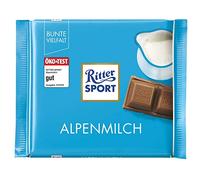 RITTER SPORT Cioccolato al latte alpino, 30%, set da 5 (5 x 100 g)