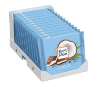 RITTER SPORT Cocco, Cioccolato al Latte Ripieno, 12 Pezzi x 100g | Ripieno di Cocco