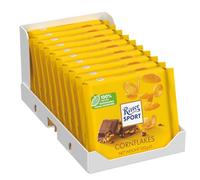 RITTER SPORT Cornflakes, Tavoletta Di Cioccolato Al Latte Con Cornflakes, Cacao 100% Certificato Sostenibile, 10 Pezzi da 100 g