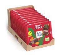 RITTER SPORT Crispy Cookie Vegan, Tavoletta di Cioccolato con Farina di Mandorle, Cacao, Cornflakes e Biscotto, 10 Pezzi x 100 g