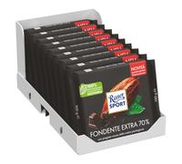 RITTER SPORT Fondente 70% Cacao, Tavoletta di Cioccolato Extra Fondente con Pregiato Cacao, Cacao 100% Certificato Sostenibile, 9 Pezzi x 100g