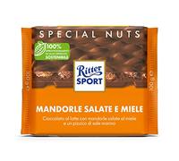 Ritter Sport Mandorle Salate e Miele, Tavoletta di Cioccolato Al Latte Extra Con Mandorle Tostate E Salate Con Rivestimento Al Miele, Cacao 100% Certificato Sostenibile, 100 g