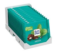 RITTER SPORT Menta, Tavoletta di Cioccolato Fondente Con Ripieno di Crema Alla Menta Piperita 40%, Cacao 100% Certificato Sostenibile, 12 Pezzi da 100 g