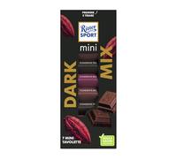 RITTER SPORT Mini Tavolette di Cioccolato Fondente, Set da 7 Mini Barrette, Senza Aromi Aggiunti