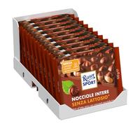 Ritter Sport Nocciole Intere Senza Lattosio, Tavoletta di Cioccolato Al Latte Extra Con Nocciole Intere, Cacao 100% Certificato Sostenibile, Senza Glutine e Lattosio, 10 Pezzi da 100 g