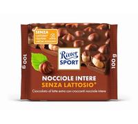 Ritter Sport Nocciole Intere Senza Lattosio, Tavoletta di Cioccolato Al Latte Extra Con Nocciole Intere, Cacao 100% Certificato Sostenibile, Senza Glutine e Lattosio, 100 g