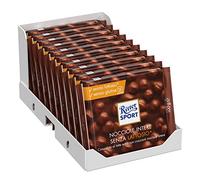 Ritter Sport Nocciole Intere Senza Lattosio, Tavoletta di Cioccolato Al Latte Extra Con Nocciole Intere, Cacao 100% Certificato Sostenibile, Senza Glutine e Lattosio, 10 Pezzi da 100 g