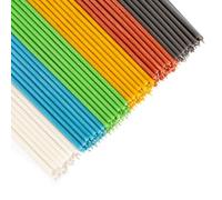 Ritualkerzen - Candele di cera d'api: giallo, nero, rosso, marrone, verde, blu, 300 pezzi, lunghezza 18,5 cm, diametro 6,1 mm, durata 60 min, naturali