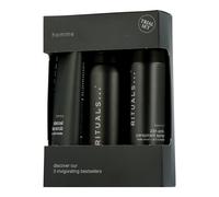Rituals Homme Set con Charcoal Face Scrub 70 ml + 50 ml + 50 ml