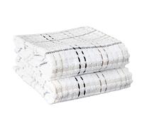 Ritz Royale Collection Check Kitchen Towel Set, Nero, Pezzi A Quadretti Latte