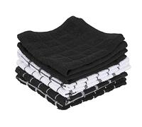 Ritz Kitchen Creations Strofinaccio 100% Spugna di Cotone, Nero, 6-Pack 12" x 12", 6 unità