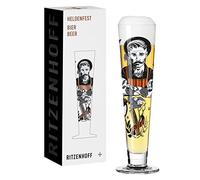 RITZENHOFF 1011009 Bicchiere da birra 330 ml - Serie Heldenfest, motivo n. 9 - Barba - rotondo e multicolore - Made in Germany