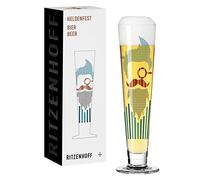 RITZENHOFF 1011010 Bicchiere da birra 330 ml - Serie Heldenfest, motivo n. 10 - Gentleman - rotondo e multicolore - Made in Germany