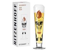 RITZENHOFF 1011018 - Bicchiere da birra 330 ml, serie Heldenfest, motivo teschio, rotondo, in rame, blu, nero, made in Germany