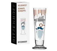 RITZENHOFF 1061010 Bicchiere per grappa 40 ml - Serie Heldenfest, motivo n. 10 - Gentleman - rotondo e multicolore - Made in Germany