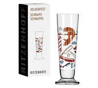 RITZENHOFF 1061011 Bicchiere da Schnapps 40 ml - Serie Heldenfest, motivo n. 11 - Barber - rotondo e multicolore - Made in Germany