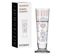 RITZENHOFF 1061015 - Bicchiere da liquore 40 ml, serie Heldenfest, motivo n. 15, 4 cl, rotondo, multicolore