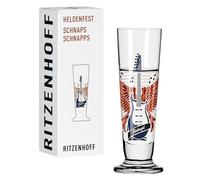 RITZENHOFF 1061017 - Bicchiere rotondo da liquore, 40 ml, serie Heldenfest, motivo: chitarra, in rame, blu, nero, made in Germany