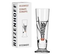 RITZENHOFF 1061018 - Bicchiere da liquore da 40 ml, serie Heldenfest, teschi e fiamme, rotondo, in rame, blu, nero, made in Germany