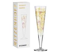 RITZENHOFF 1071031 Bicchiere da champagne 200 ml - Serie Goldnacht No. 31 - Motivo orchidea con oro vero - Made in Germany