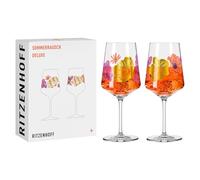 RITZENHOFF 2841019 - Set di 2 bicchieri aperitivi Sprizz, 500 ml, serie Sommerrausch Deluxe con collage colorato, made in Germany