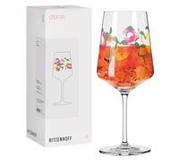 RITZENHOFF 2841023 - Bicchiere da cocktail 500 ml, serie Sommerrausch, motivo bacio giallo, rosa, rosso, verde, made in Germany