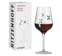 RITZENHOFF 3001009 Bicchiere da vino rosso 500 ml - Serie Herzkristall No. 9 - Bicchiere con motivo floreale in oro rosa - Made in Germany