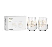 RITZENHOFF 3421001 Bicchiere da acqua 500 ml - Serie Sagengold No. 2 - Set di 2 bicchieri, motivo mitologico, oro vero - Made in Germany