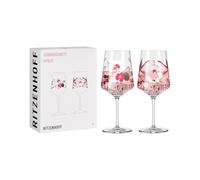 Ritzenhoff 3461002 Bicchiere da aperitivo 500 ml - Set di 2 - Serie Sommersonett No. 2-2 pezzi con motivo floreale - Made in Germany