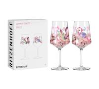 RITZENHOFF 3461008 Bicchiere da aperitivo 500 ml - Set di 2 - Serie Sommersonett - 2 pezzi, motivo foglie, fiori - Made in Germany